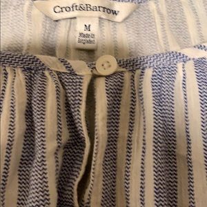 Croft & Barrow blue and white striped shirt